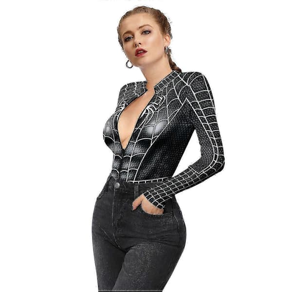Spiderman Leotard Bodysuit til Kvinder, Halloween Spider Cosplay Kostume Bodysuit style 1 S