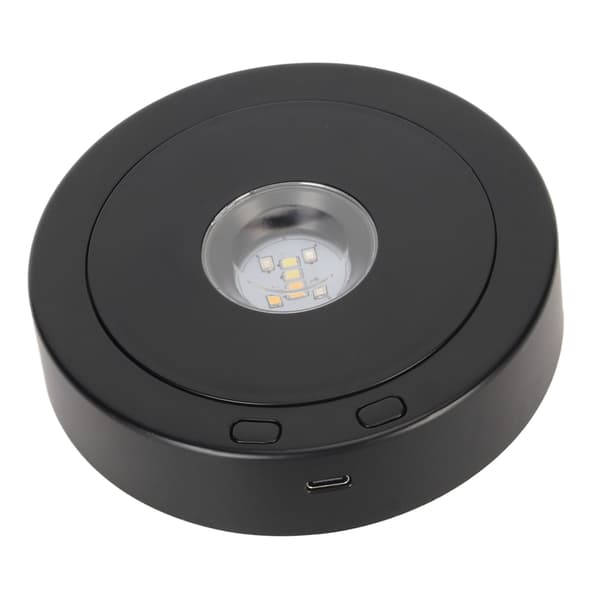 LED Roterende Display Base Sort 360 Grader 80s Cirkel Batteri Eller USB Strøm Drejeskive Display Stand til Krystaller Glas
