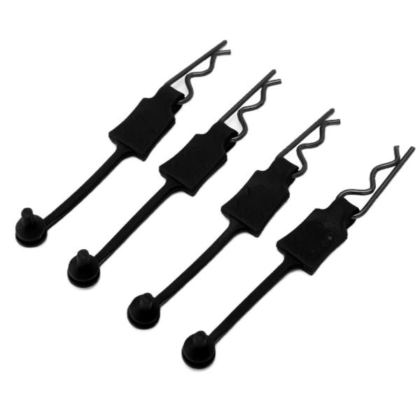 4 kpl 1/10 RC-auton klipsitapit Universaali auton kuoren pulttilukon pidike Vaihtomalli Auton kuoren lisävaruste Musta