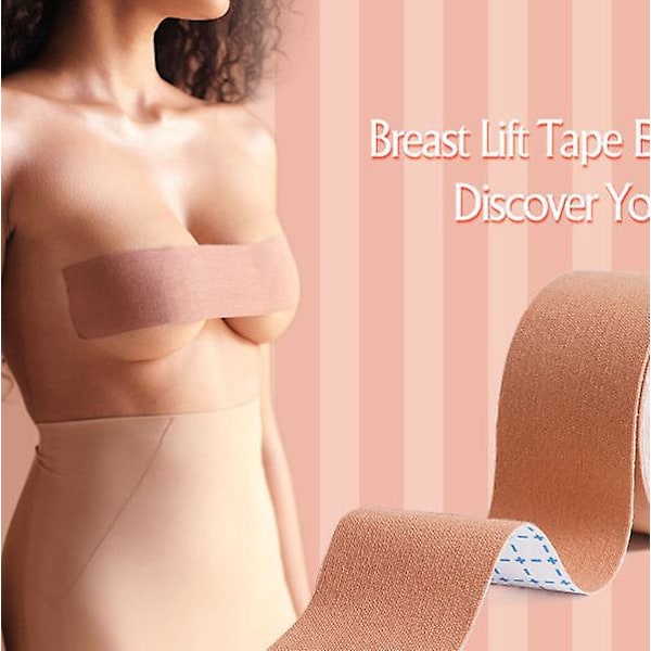 Boob Tape, Brystløftetape, BoobyTape for Brystløft A-E Cup, Selvklebende BH-Tape, Kroppstape Bryststøtte for Alle Kopper, Push Up i Alle Kjoler