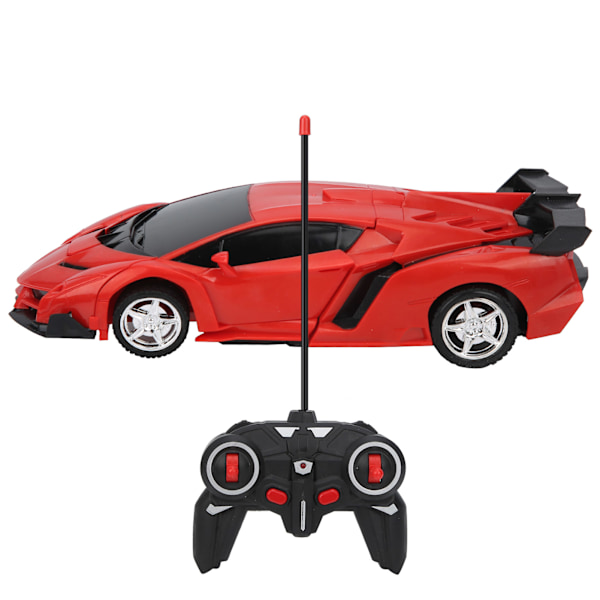 1:18 RC-automalli, lasten kauko-ohjattava autolelu, muodonmuutosrobottilahja (punainen)