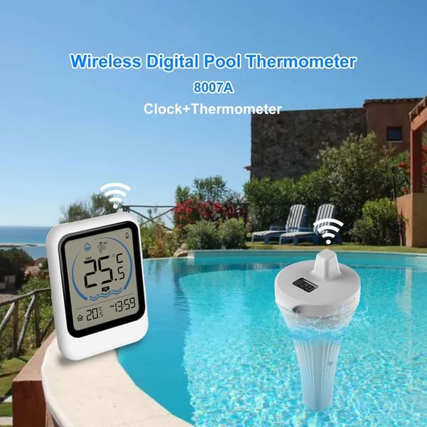 Flydende digitalt pooltermometer med LCD-display, trådløst flydende termometer, IP67, vandtermometer til swimmingpools, jacuzzier, spabade