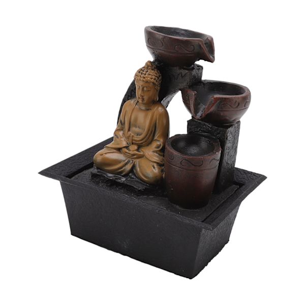 Buddha-veden virtauskoriste synteettistä hartsia Vesiputous valoilla kotitoimiston työpöydälle EU-pistoke 220V-240V