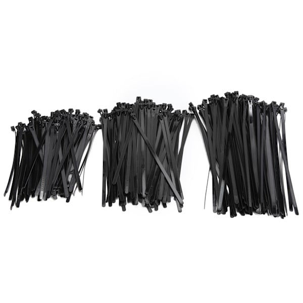 300PCS Cable Ties Multi Size Long Zip Ties for Home Office Garden Fastener SuppliesBlack