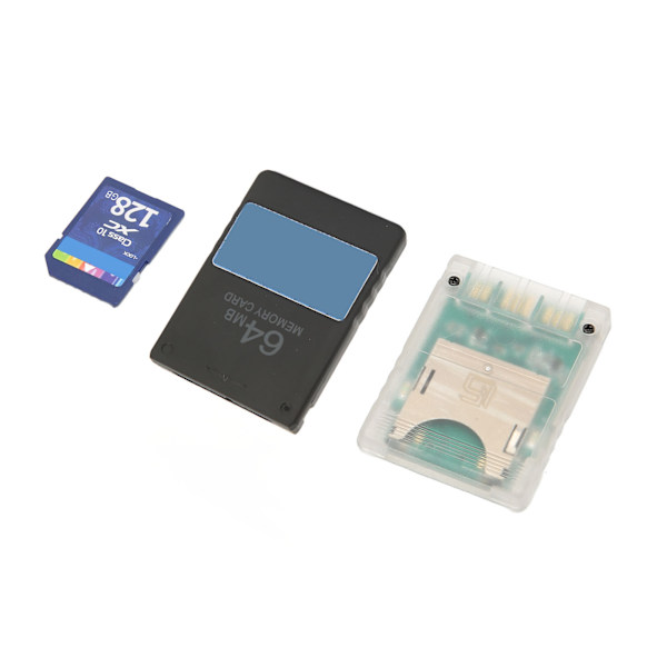 Universalspelkortsadapter för MX4SIO-läsare med 128 GB lagringskort 64 MB FMCBV1.966-kort för PS2 Fat-konsoler