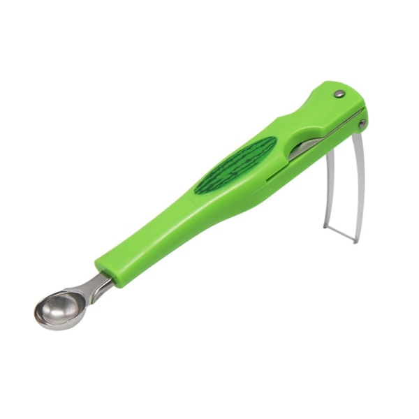 Melon Baller Scoop Fork Cutter Multifunksjonell Rustfritt Stål Fruktskje Vannmelon Baller Scoop Utskåringskutter