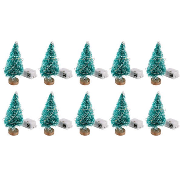 10 stk dukkehus juletre 1:12 blinkende mini dekor dukkehus miniatyr dekorasjon