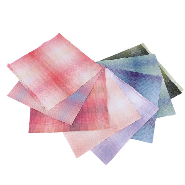 9 st Gradient plädtyg 7,9 x 7,9 tum handgjorda gör-det-själv, mjukt blekningsbeständigt quilttyg för Bangs-väskor