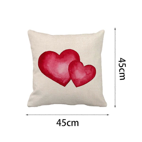 Pehmeä pestävä tyynyliina piilovetoketjulla, Love-tyynynpäällinen, Hyvää ystävänpäivää -koriste P:lle