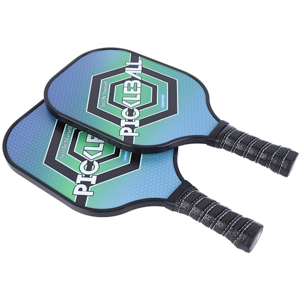 2 stk Pickle Ball Padler Holdbar Karbon PE Komfortabelt Grep Lett Vekt Pickle Ball Sett med 4 Baller for Utendørs Hjem Heksagonal