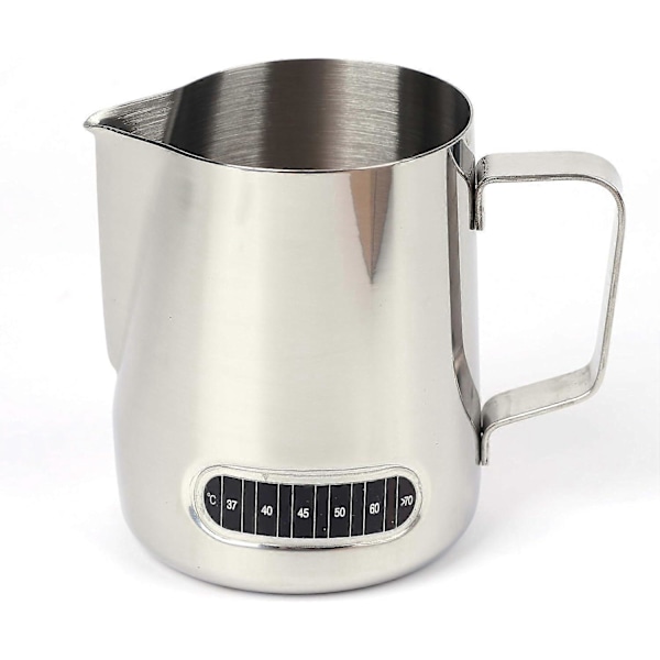 Mælkekande med termometer 550ml - Kaffekande i rustfrit stål - Mælkekop til hjem og køkken