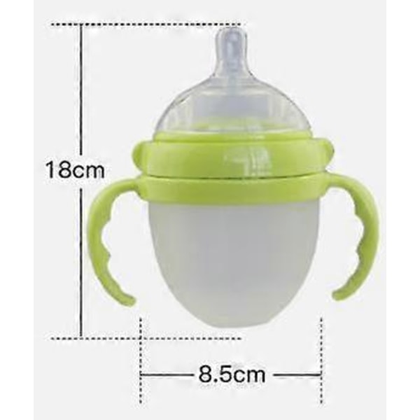 Grøn 2 stk 150ml Fleksibel Drikketud Kop til Læring Baby anti - fald babyudstyr drikketud andenæb børn drikker mælk bred kaliber anti - kvælnings silikone