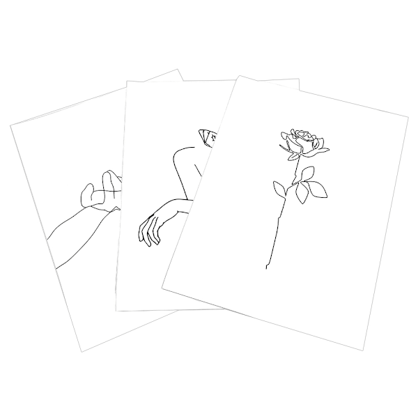 3 st/set 30x40cm Modern enkel hängande abstrakt linjemålning Canvas väggbild för hemmet