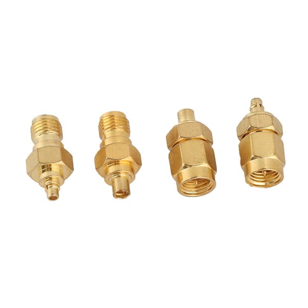 4 stk. Nikkelbelagt messing MMCX til SMA adapter 50ohm impedans til antenneradio