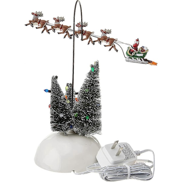Julsemesterby Animerad Flammande Släde Tillbehör Figurin