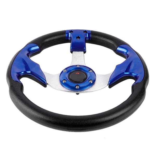 13in 320mm Universal PU Leather Bil Sport Racing Drift Ratt Blå