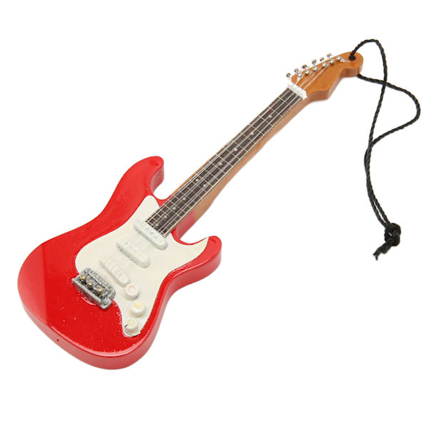 Miniatyrgitarr Modell Simulering Innovativ Trä Elektrisk Gitarr Modell med Hängrep för Presenter Dekor 01
