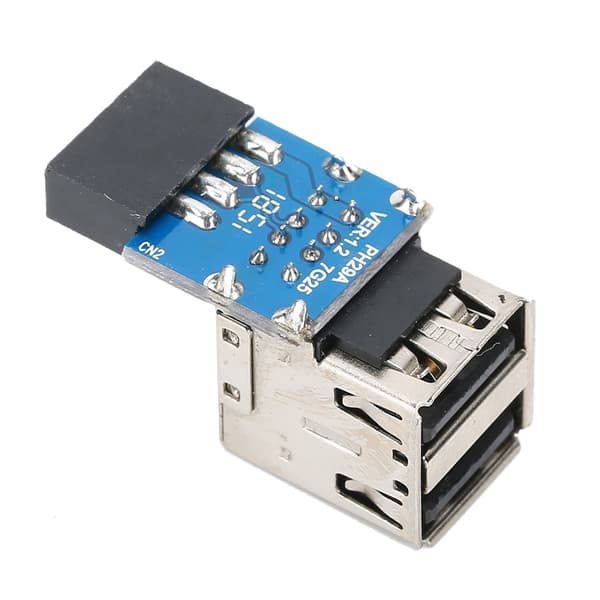 9PIN til 2 USB2.0 PC Bundkort USB Udvidelsesadapter Computertilbehør