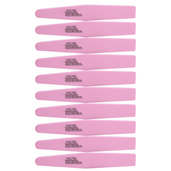 10 st Nagelfil Dubbelsidig Nagelbuffert Slipning Buffning Polerremsa Manikyrverktyg Rosa