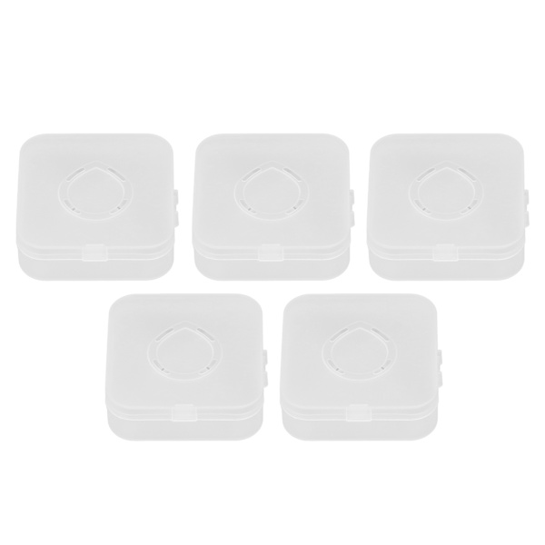 5 stk. Pudder Puff Opbevaringsboks Holder Transparent Hvid Åndbar Støvtæt Makeup Puff Container Etui