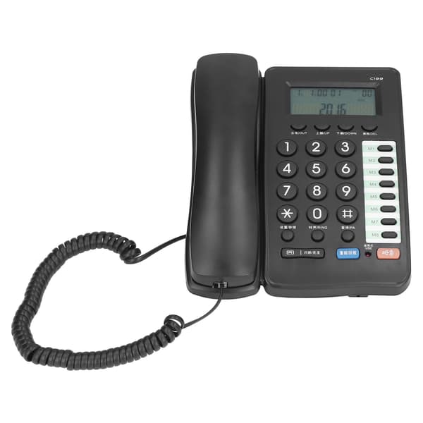 C199 Hemtelefon med sladd Kontorstelefon Fast telefon Stöder röstmeddelande för uppringare Tystnadsfunktion