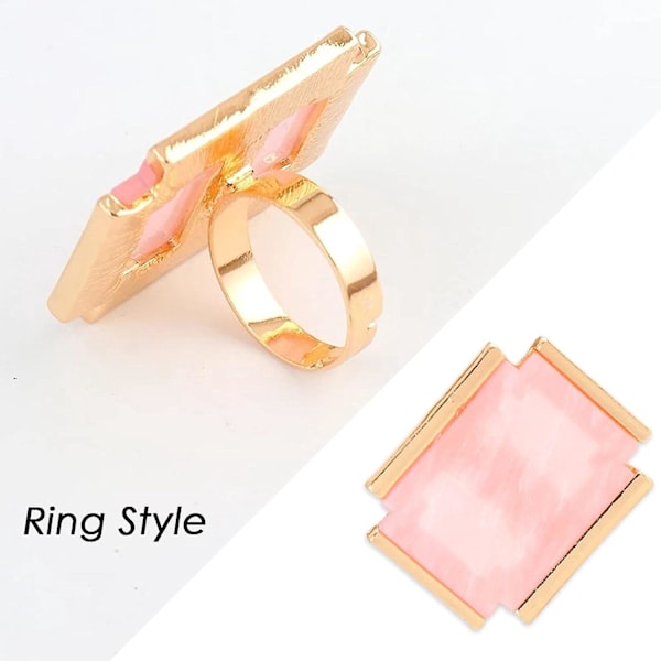Art Palette Nails - 4-delt sett med justerbar ring og designplate, steinharpiksblanding og malingsgellakk - Negle-DIY-sett
