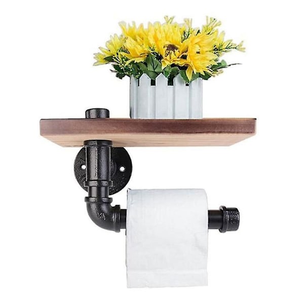 Seinään kiinnitettävä wc-paperiteline hyllyllä, ruostumaton teräs