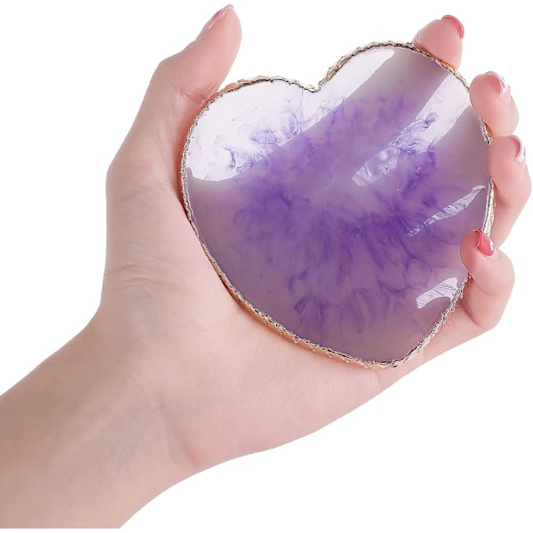 Mauve Resin Neglelakk Palett med Gullfarget Hjerteformet Kant