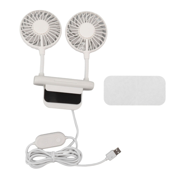 Hvid skrivebordsventilator med justerbar klemme 3 gear 360° roterende USB bordmonitor køleventilator til kontor