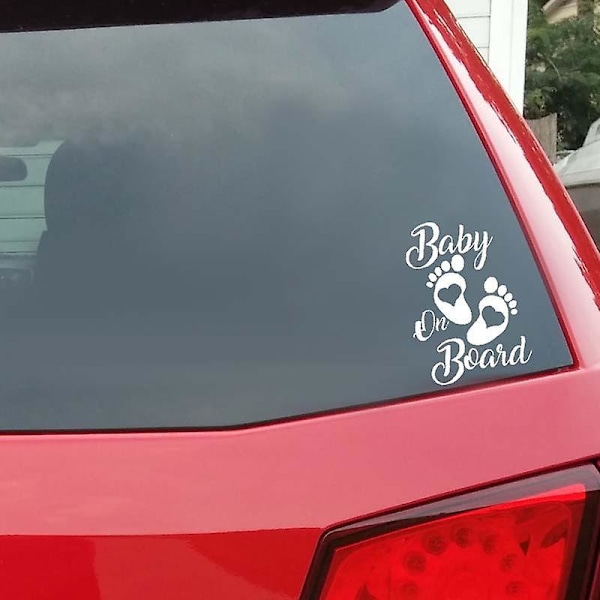 Baby on Board Bilfönsterdekal - Vit
