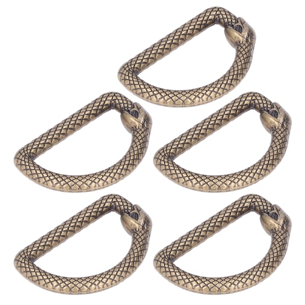 5 stk. D-ringe i zinklegering - Stærke, holdbare, multifunktionelle og brede anvendelsesmuligheder - Metal D-ringe til taske, rygsæk, bælte - Bronze