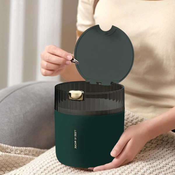 Kompakt Mini Skrivbords Papperskorg med Lock - Perfekt för Kontor och Barn