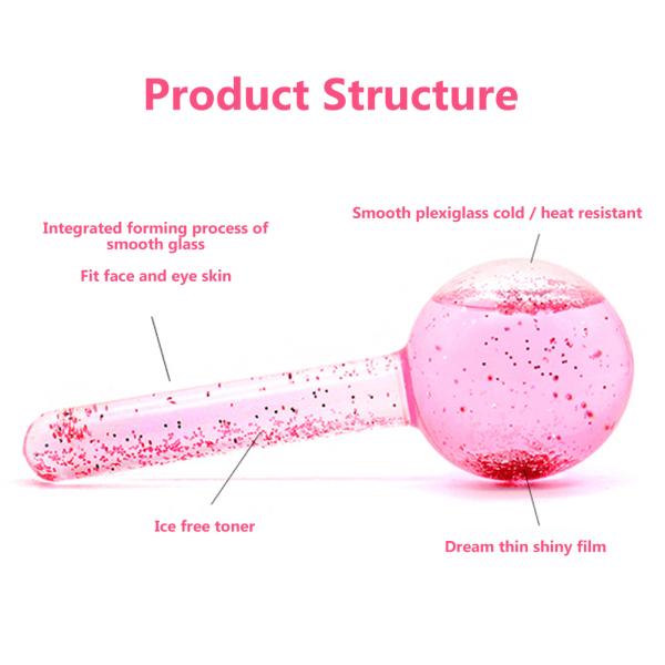 2 stk Ice Roller Ansikts Ice Globes Avkjølende ansikt Ice Globes Roller for ansikt og øyne Hevelse Kroppsmassasjeapparat Hudstrammende løfteverktøy