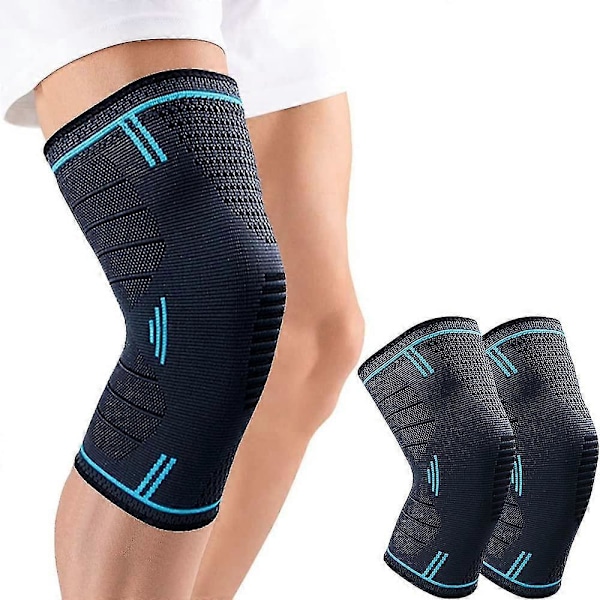 2 st Justerbara Elastiska Knäskydd, patella och ligament, knäskydd för artros, andningsbart (l) -CHSZ