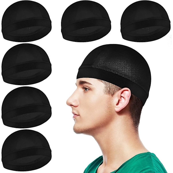 360 Waves Silk Wavy Caps - Mjuka och andningsbara, elastiskt band, unisex, vuxna och barn, 6-pack