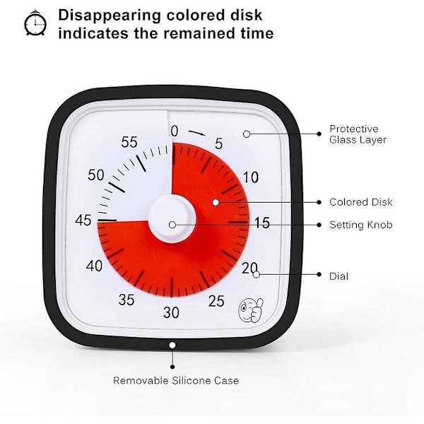 Oversize Klasseværelses Visuel Timer: 60-Minutters Nedtælling til Børn og Voksne