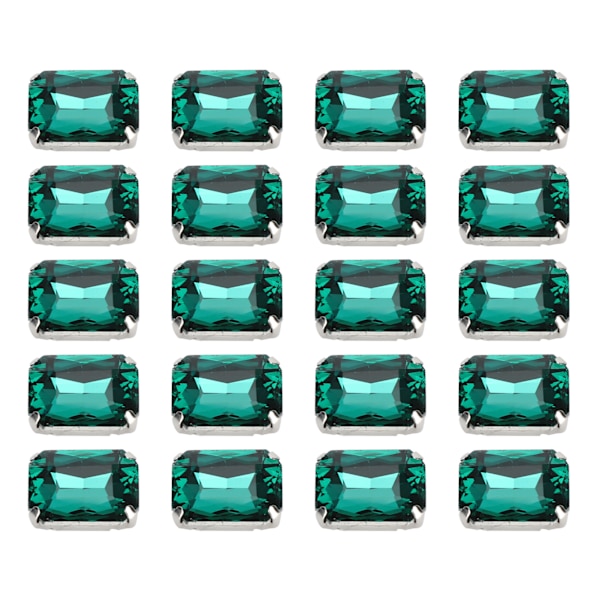 20 kpl DIY Claw Diamonds Häämekko Retro muoti askartelulasivaatekoristeet 13 x 18 mm smaragdinvihreä suorakulmio lasikynsi timantti
