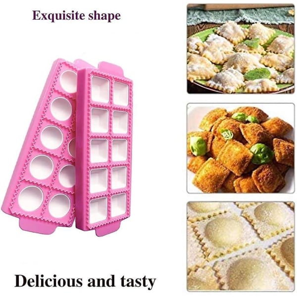 Rose Wonton ja Dumpling molds, 2 kpl set - pyöreä ja neliömäinen, 10 osaa, täydellisen muotoisille piirakoille