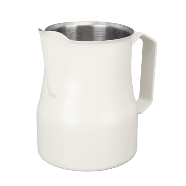 Mælkekande 450ML 304 Rustfrit Stål Skummende Kop Drypfri Kaffe Dampende Kande Hvid