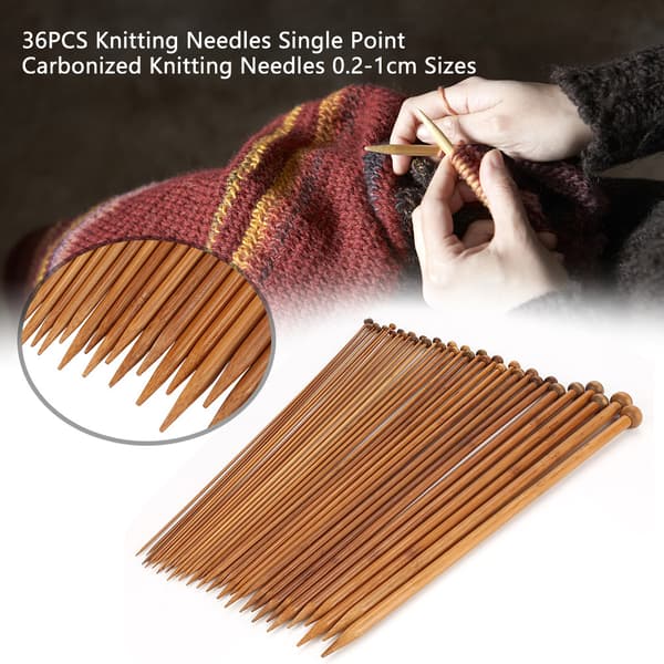 36 st Stickor Enkelspets Karboniserade Stickor 0,2-1 cm Storlekar