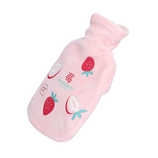 Varmtvandsflaske 350 ml tyk vaskbar naturgummi God elasticitet Nem betjening Varmtvandspose Jordbær