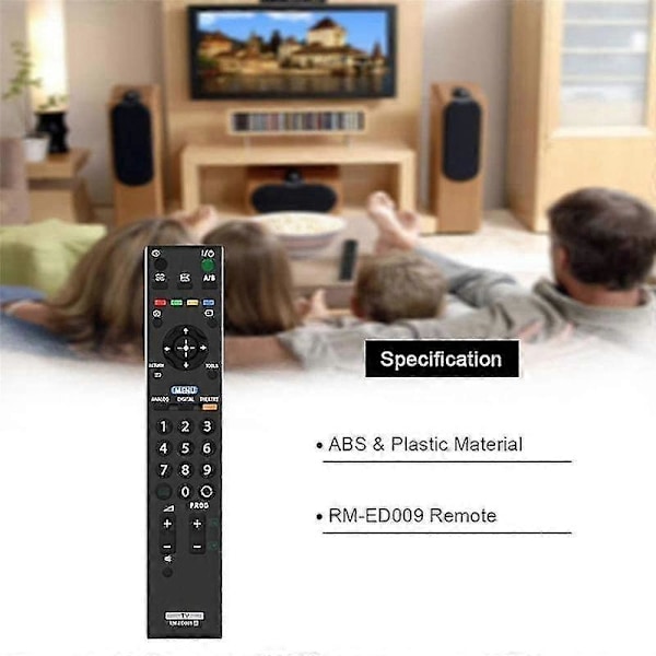 RM-ED009 Ersättningsfjärrkontroll kompatibel med Sony LCD Digital TV KDL-40T2800 KDL-40D2810 KDL-40T3000 KDL-40S3010 KDL-40S3000
