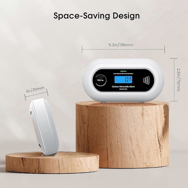 Kolmonoxidvarnare med Digital LCD-Display, Batteridriven CO-detektor för Hemmet.