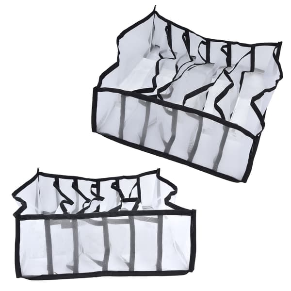 Mesh BH-opbevaringsboks Multifunktionel foldbar skuffeinddeling til undertøj trusser sokker 6 rum
