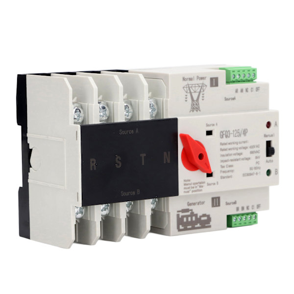 4P AC400V 80A Dobbelt Strøm Automatisk Overførselskontakt ATS Skift Timing Controller Kontakt 50 60Hz