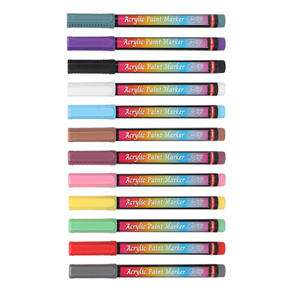 12 STK neglelakkpenner flere farger DIY Nail Point Graffiti Dotting Pen for manikyrverktøy