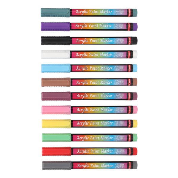12 STK neglelakpenne flere farver DIY neglepunktgraffiti prikkepen til manicureværktøj