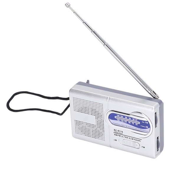 Mini AM FM-radio Manuel betjening Nem justering Hukommelsesfunktion Digital radiomodtager (BCR119 (2 stk. AA-batterier))