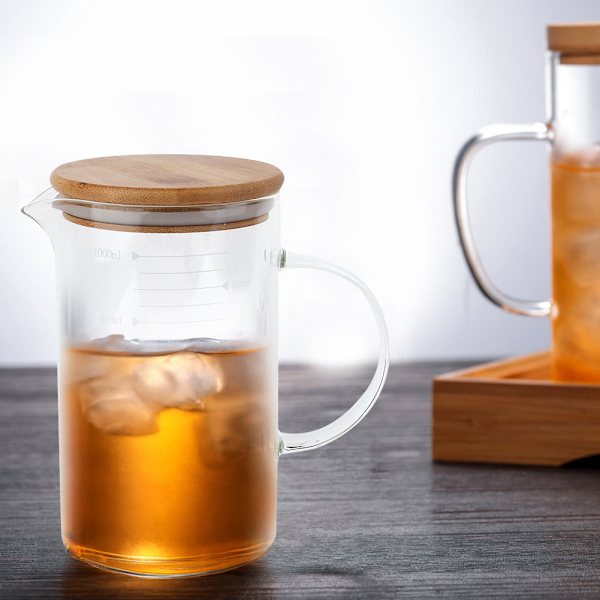 300 ml husholdning transparent varmebestandigt glaskop med te låg