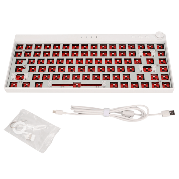 Mekanisk tastatur kit 84 tast DIY RGB belysning Hot Swap trådløs 2.4G BT 3.0 5.0 Type C kablet brugerdefineret tastatur til Win hvid